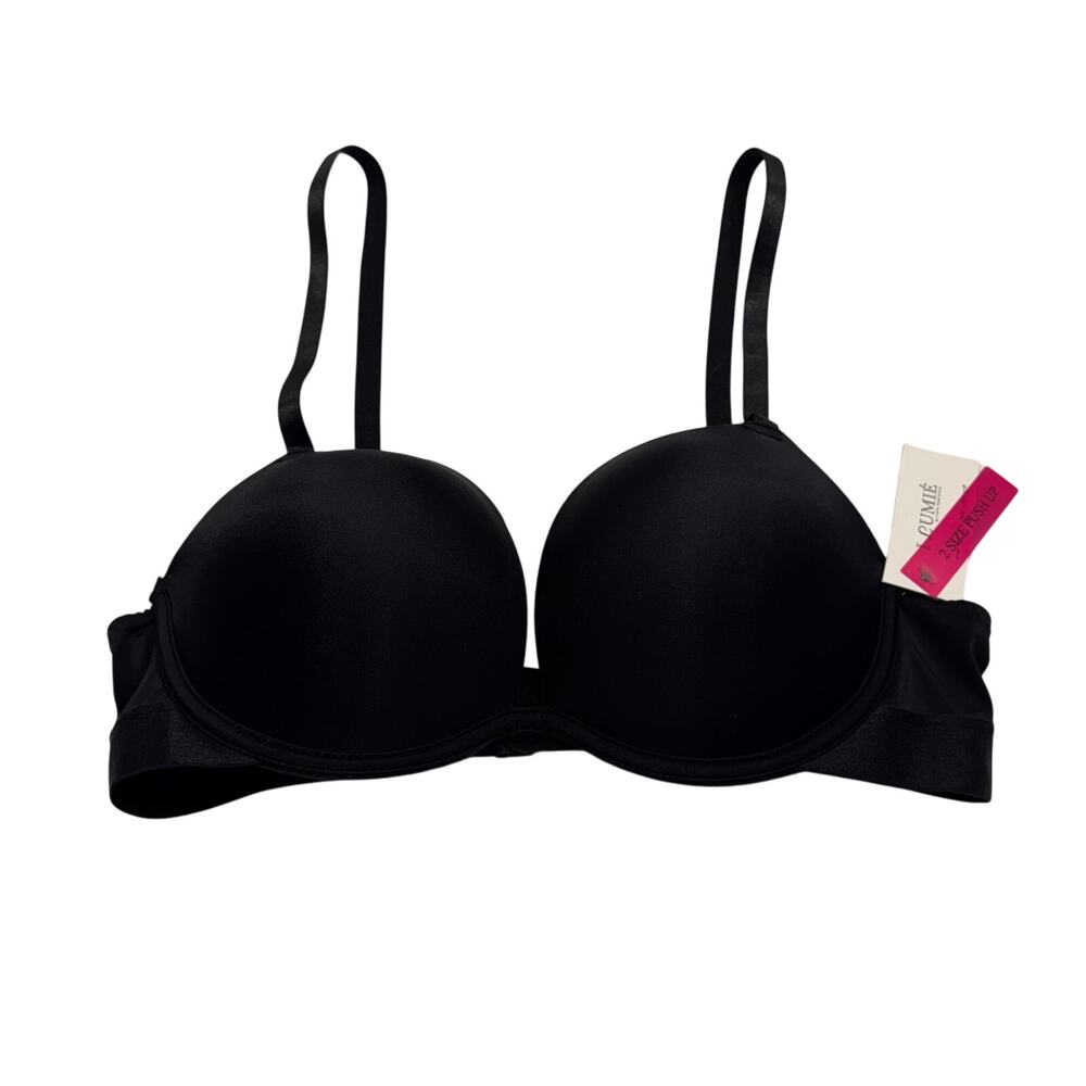 NEW I Lumie by I Love‎ Your Style 2 Size Push-Up Bra 36C Black Underwire NWT